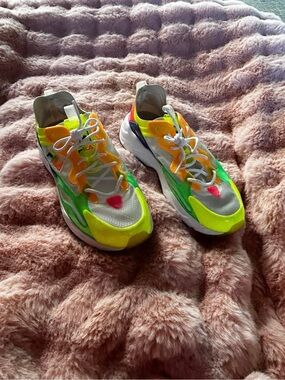 Fila Neon Yellow, Green and White Athletic Sneakers